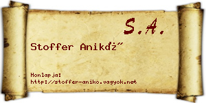 Stoffer Anikó névjegykártya