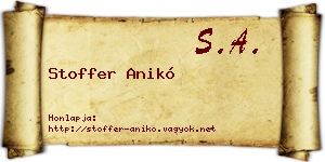 Stoffer Anikó névjegykártya